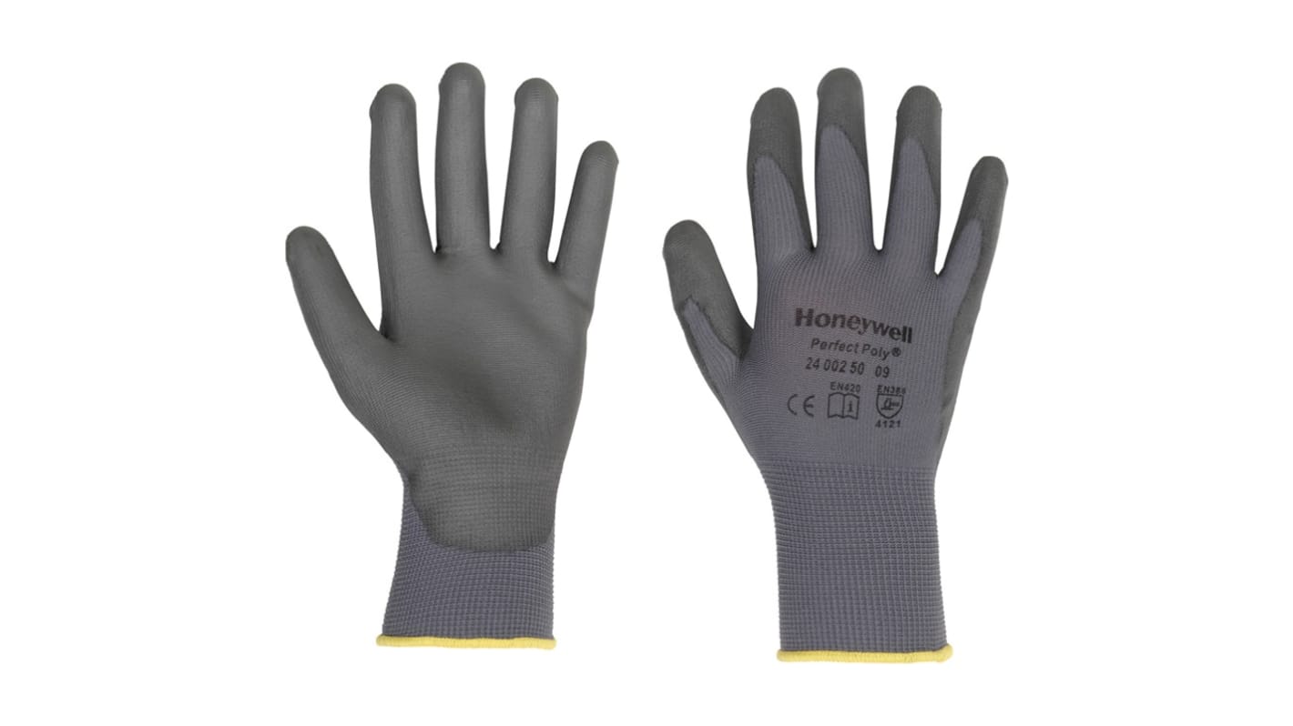 Guantes de trabajo de Poliamida Gris Honeywell Safety, talla 9, con recubrimiento de Poliuretano