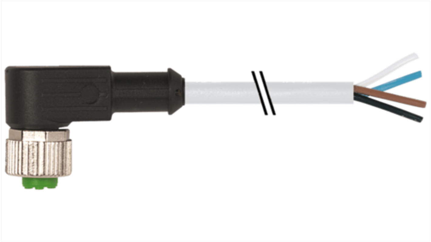 Murrelektronik Limited Right Angle Female 4 way M12 to Sensor Actuator Cable, 20m