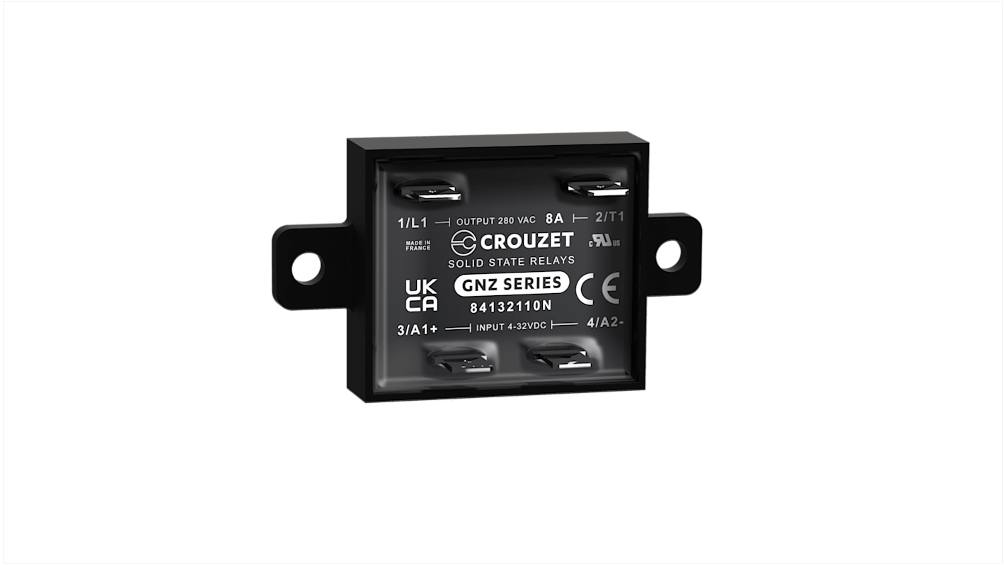 Crouzet GNZ Series Solid State Relay, 8 A Load, Panel Mount, 280 V ac Load, 32 Vdc Control