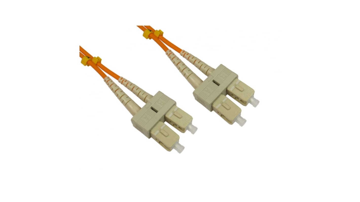 Cable de fibra óptica RS PRO OM2 de 2 núcleos, con A: SC, con B: SC, long. 500mm, funda de , funda libre de halógenos y