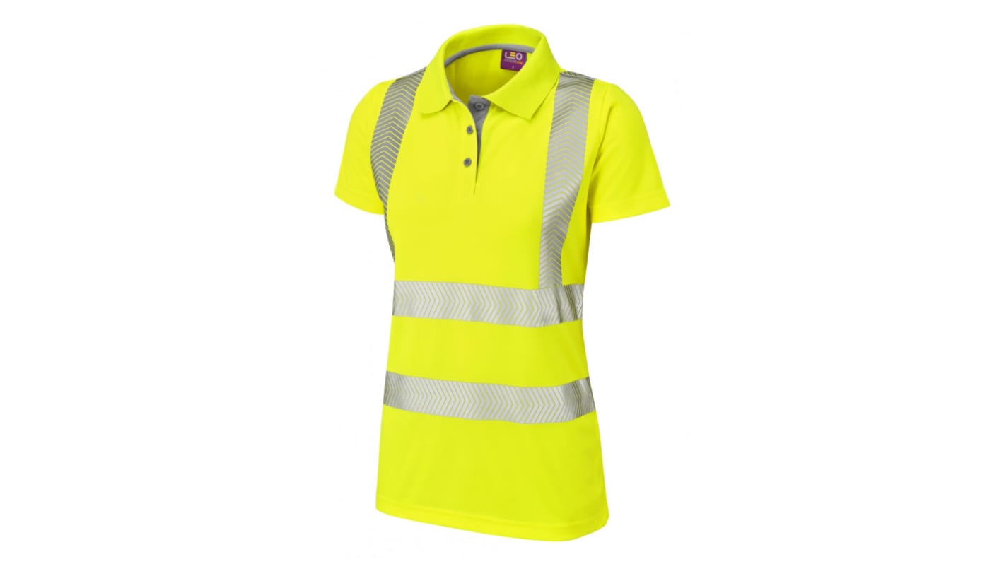 Polo de alta visibilidad Mujer Leo Workwear de color Amarillo, talla L