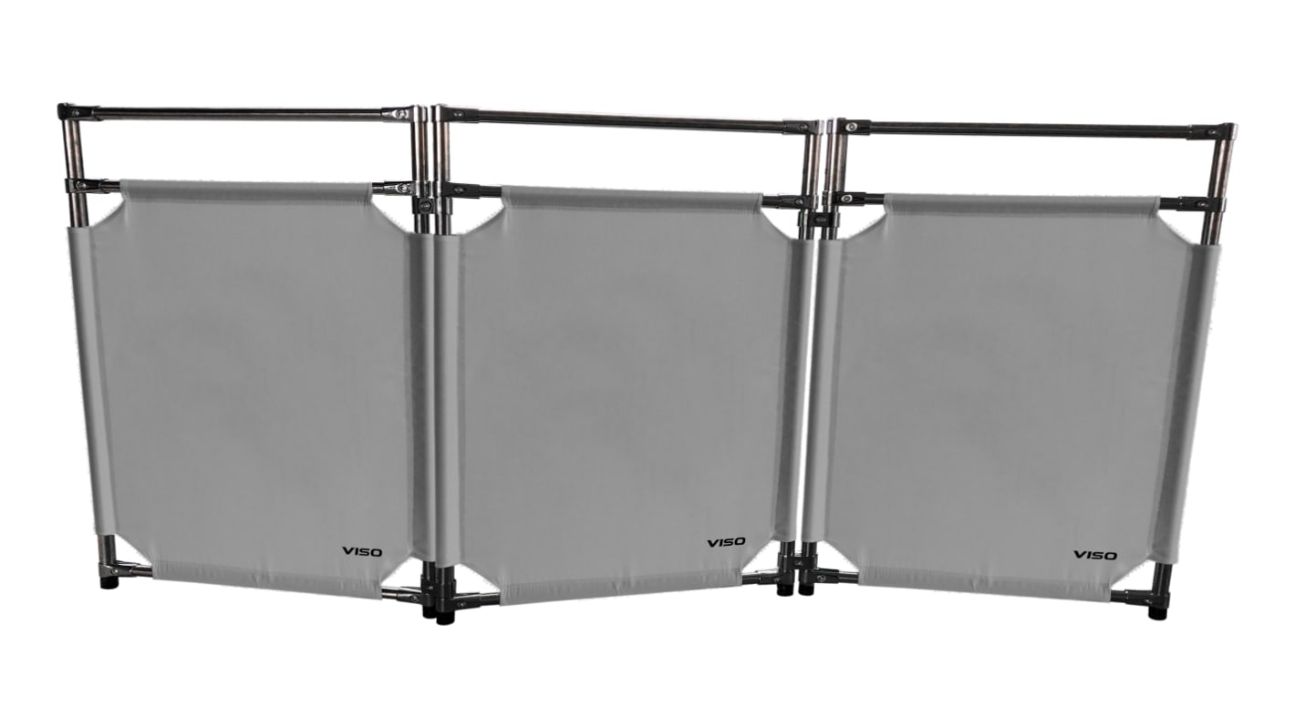 Grey Polyester, Stainless Steel Safety Barrier