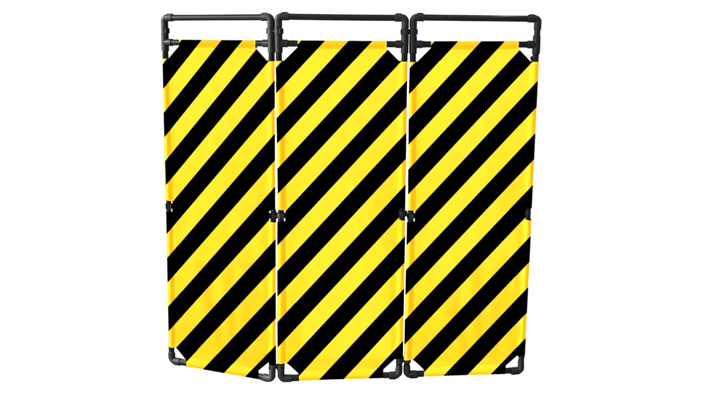 Black, Grey, Yellow Polyester, PVC Safety Barrier