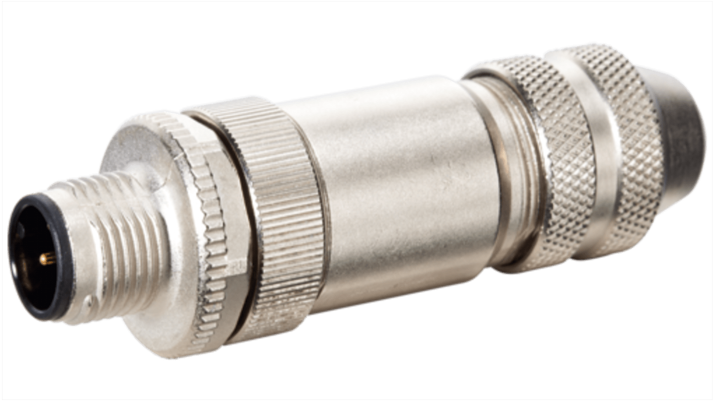 M12 male 0° D-cod. screw terminal: 4-pol