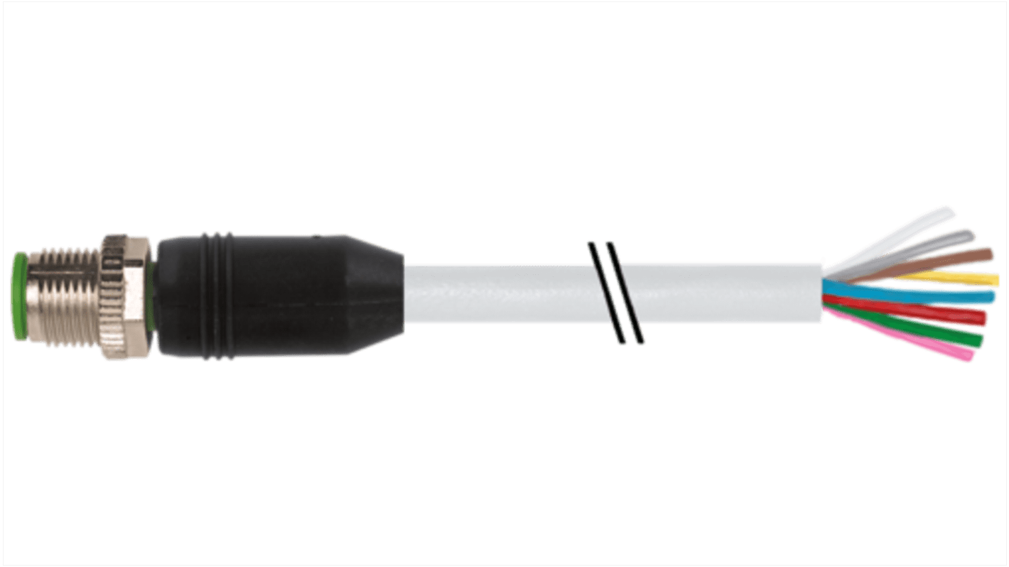 Murrelektronik Limited Straight Male 8 way M12 to Sensor Actuator Cable, 5m