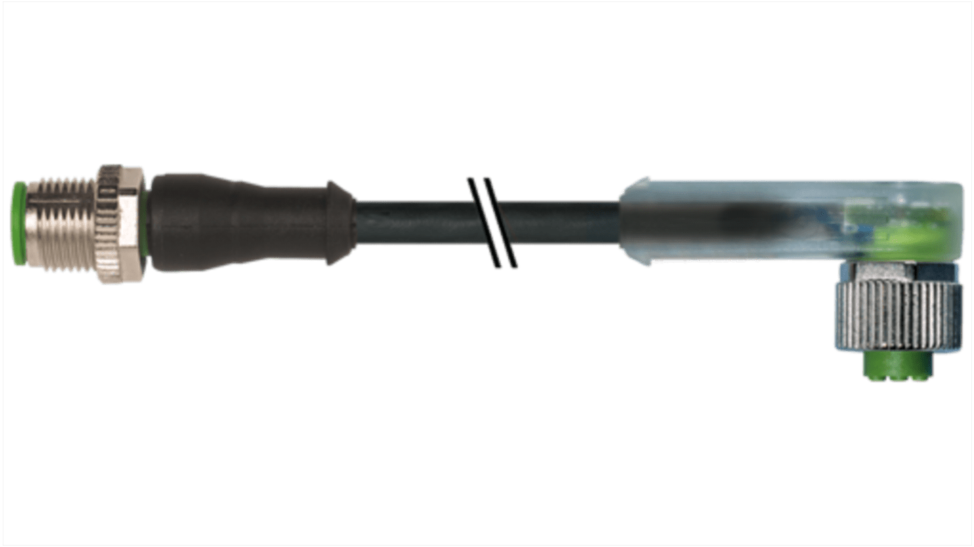 7000403616350100 Murrelektronik Limited Straight Male 4 way M12 to Right Angle Female 4 way