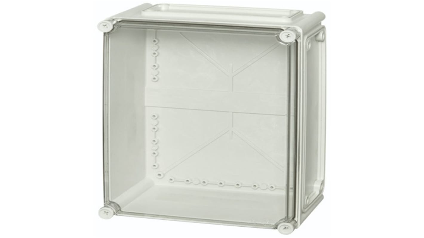 Fibox EKPK Series Grey Polycarbonate General Purpose Enclosure, IP66, IP67, IK08, Flanged, Transparent Lid, 380 x 280 x