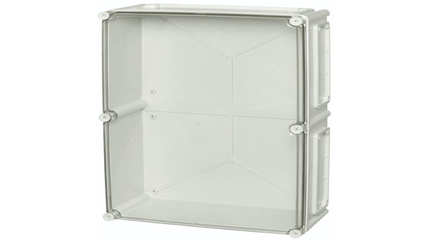 Fibox EKUN Series Grey Polycarbonate General Purpose Enclosure, IP66, IP67, IK08, Flanged, Transparent Lid, 560 x 380 x