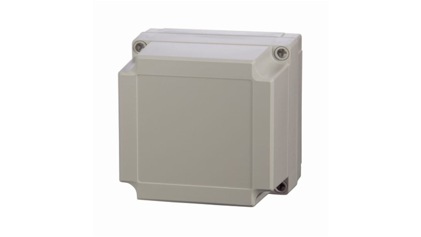 Fibox PC Series Grey Polycarbonate General Purpose Enclosure, IP66, IP67, IK08, Transparent Lid, 130 x 130 x 125mm