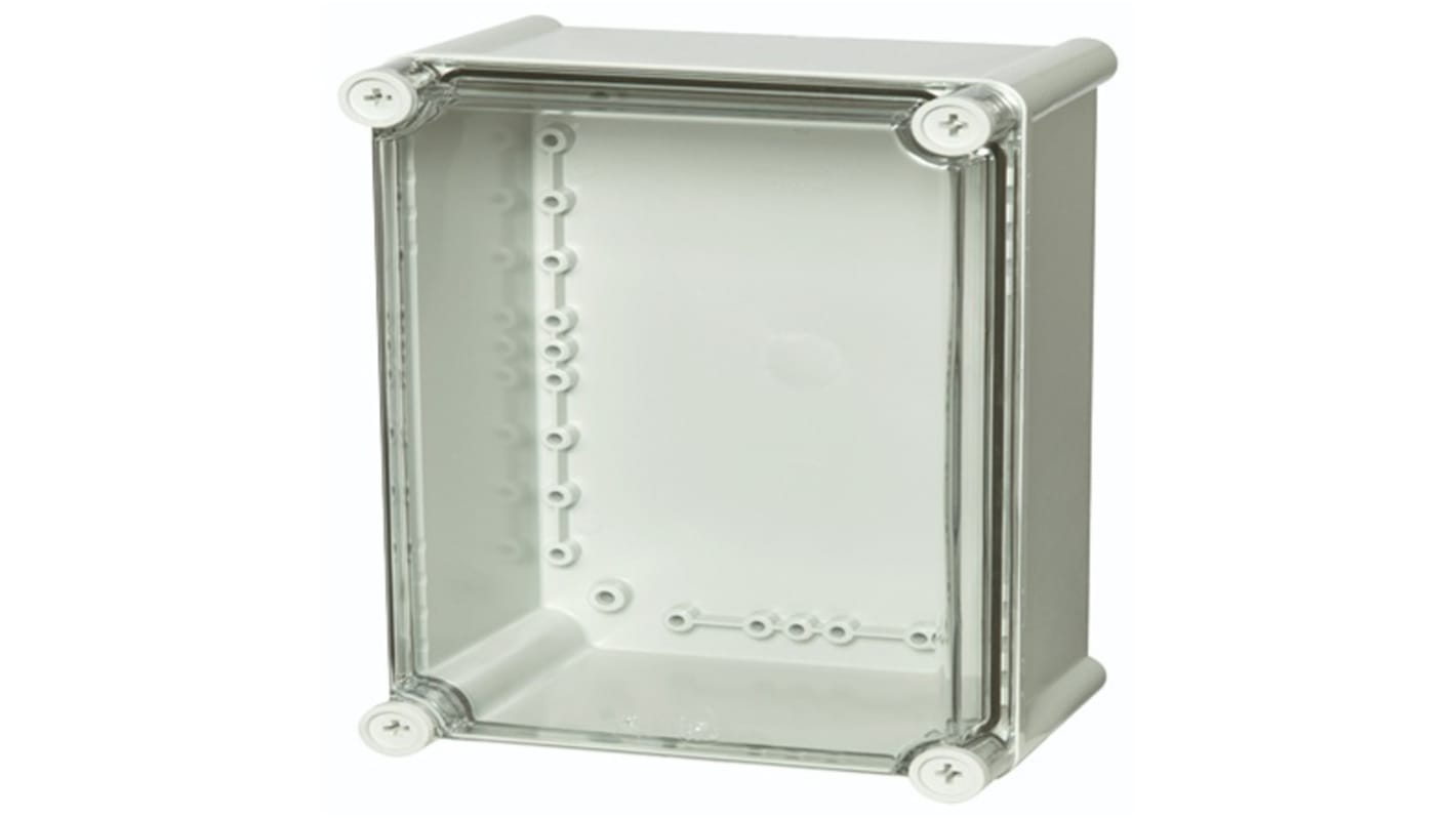 Fibox PC Series Grey Polycarbonate General Purpose Enclosure, IP65, IK08, Transparent Lid, 280 x 190 x 130mm