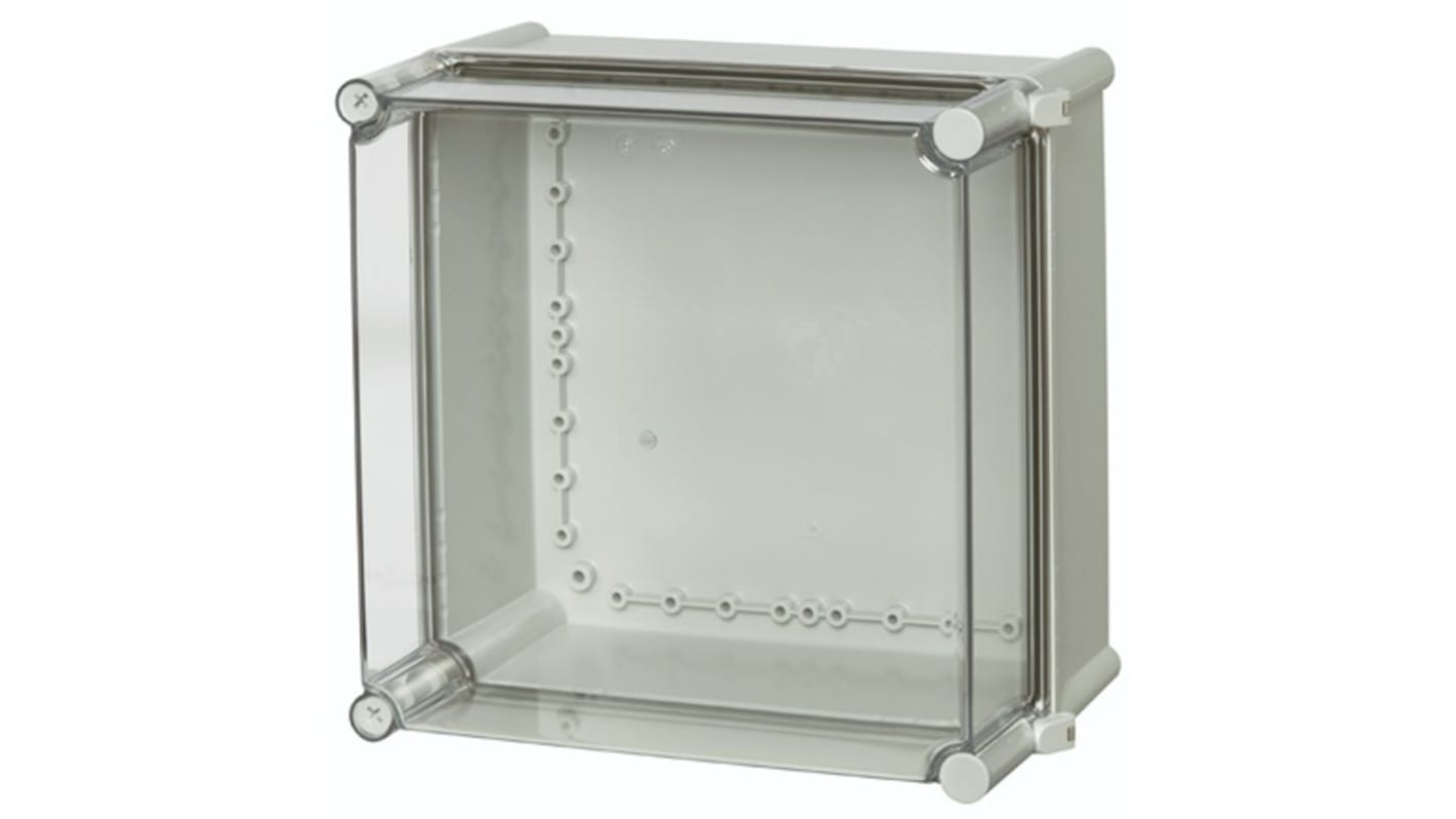 Fibox PC Series Grey Polycarbonate General Purpose Enclosure, IP65, IK08, Transparent Lid, 280 x 280 x 130mm