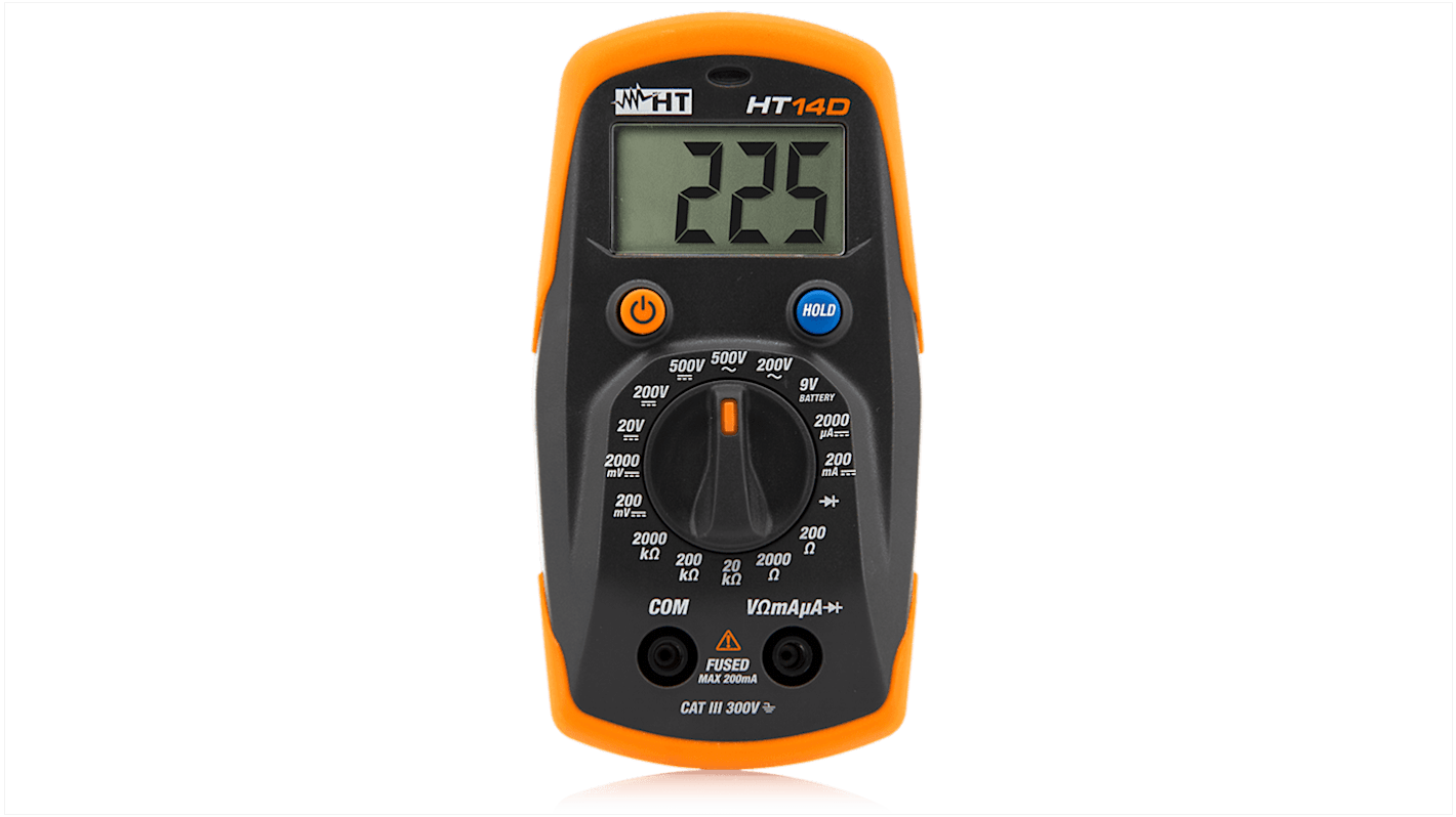 Multimetro Portatile HT Italia HT14D, 500V ca, Cert. LAT