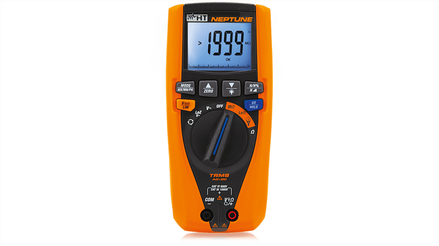 Multimetro Portatile HT Italia NEPTUNE, 1000V ca, True RMS, Cert. ISO