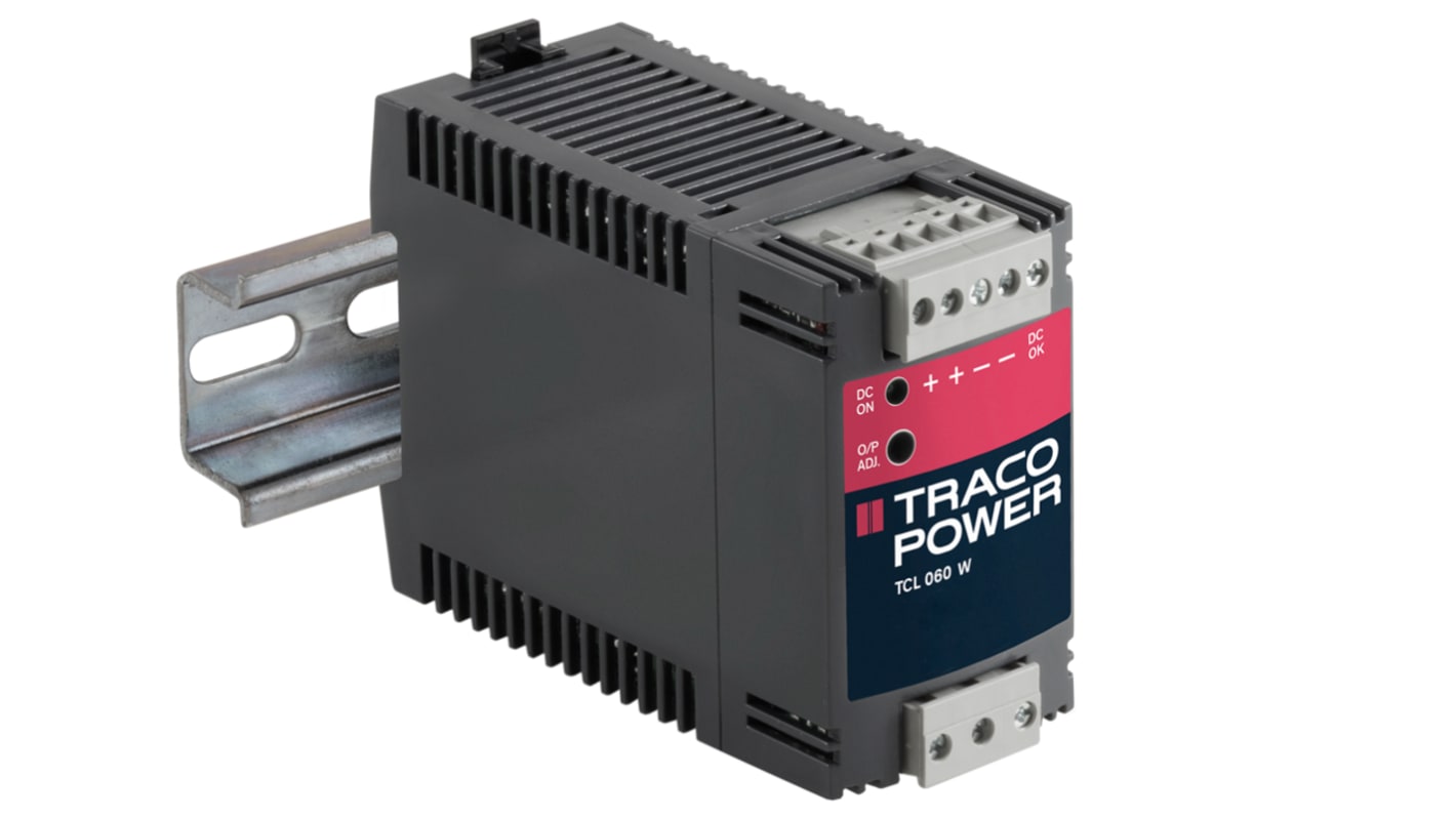 TRACOPOWER TCL DIN Rail Power Supply, 85 → 264V ac ac Input, 24V dc dc Output, 2.5A Output, 60W