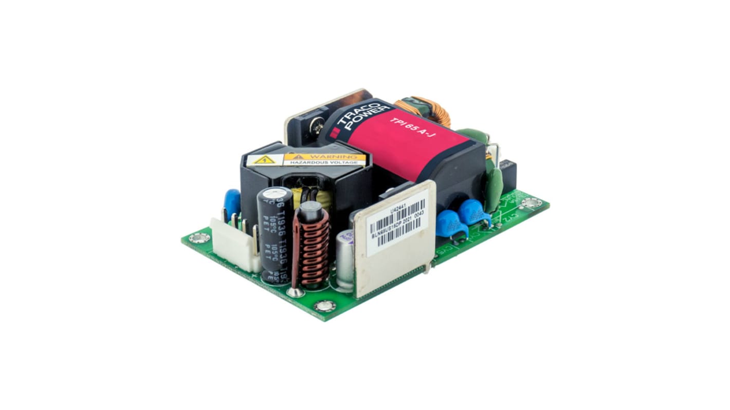 TRACOPOWER Power Supply, TPI 65-105A-JP, 5V dc, 10A, 65W, 1 Output, 85 → 264V ac Input Voltage