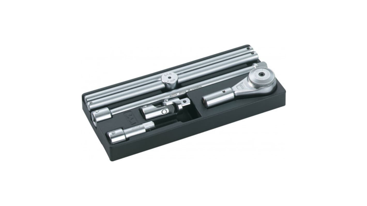 SAM 6-Piece Metric 3/4 in Standard Socket Set with Ratchet