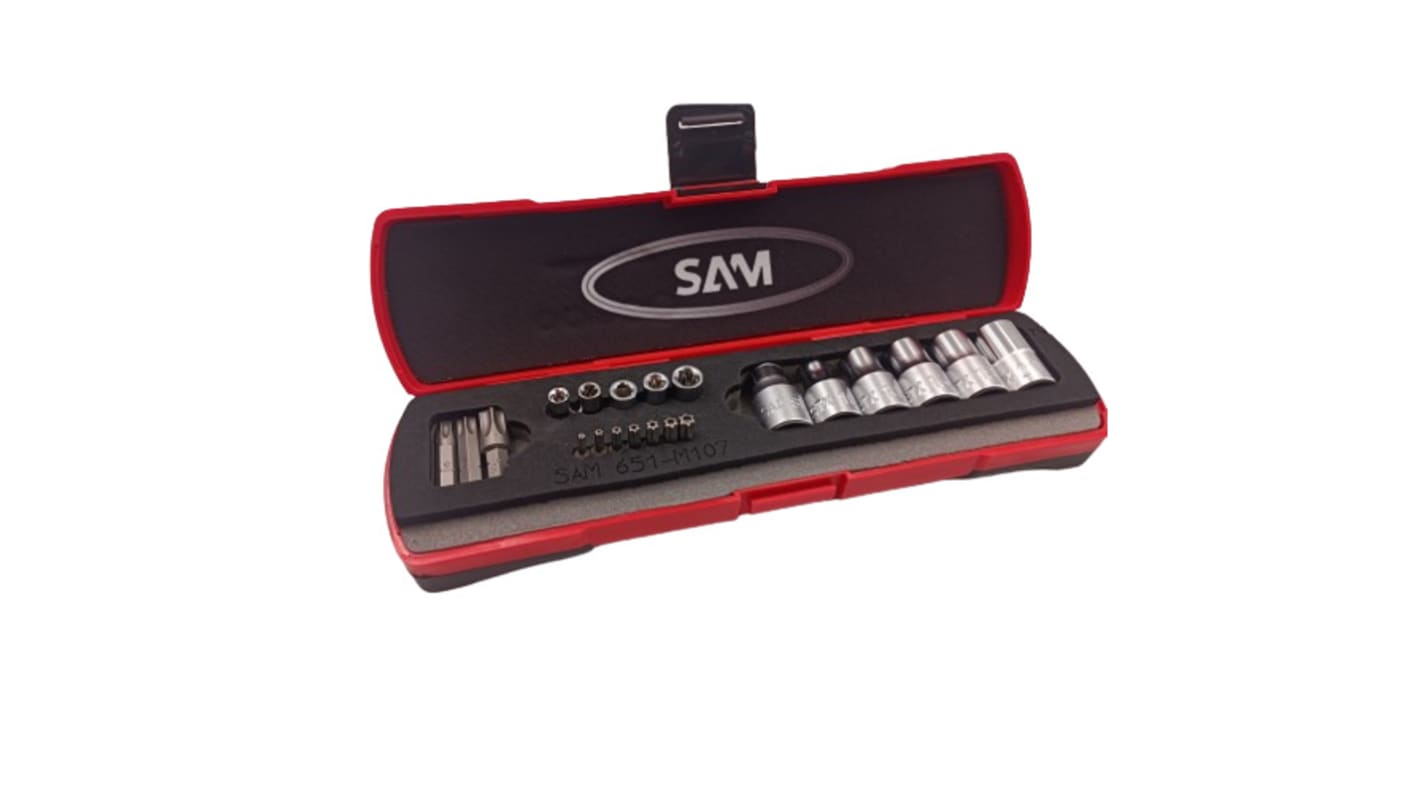 SAM 21-Piece Metric 1/2 in, 1/4 in Standard Socket Set , Torx Bit