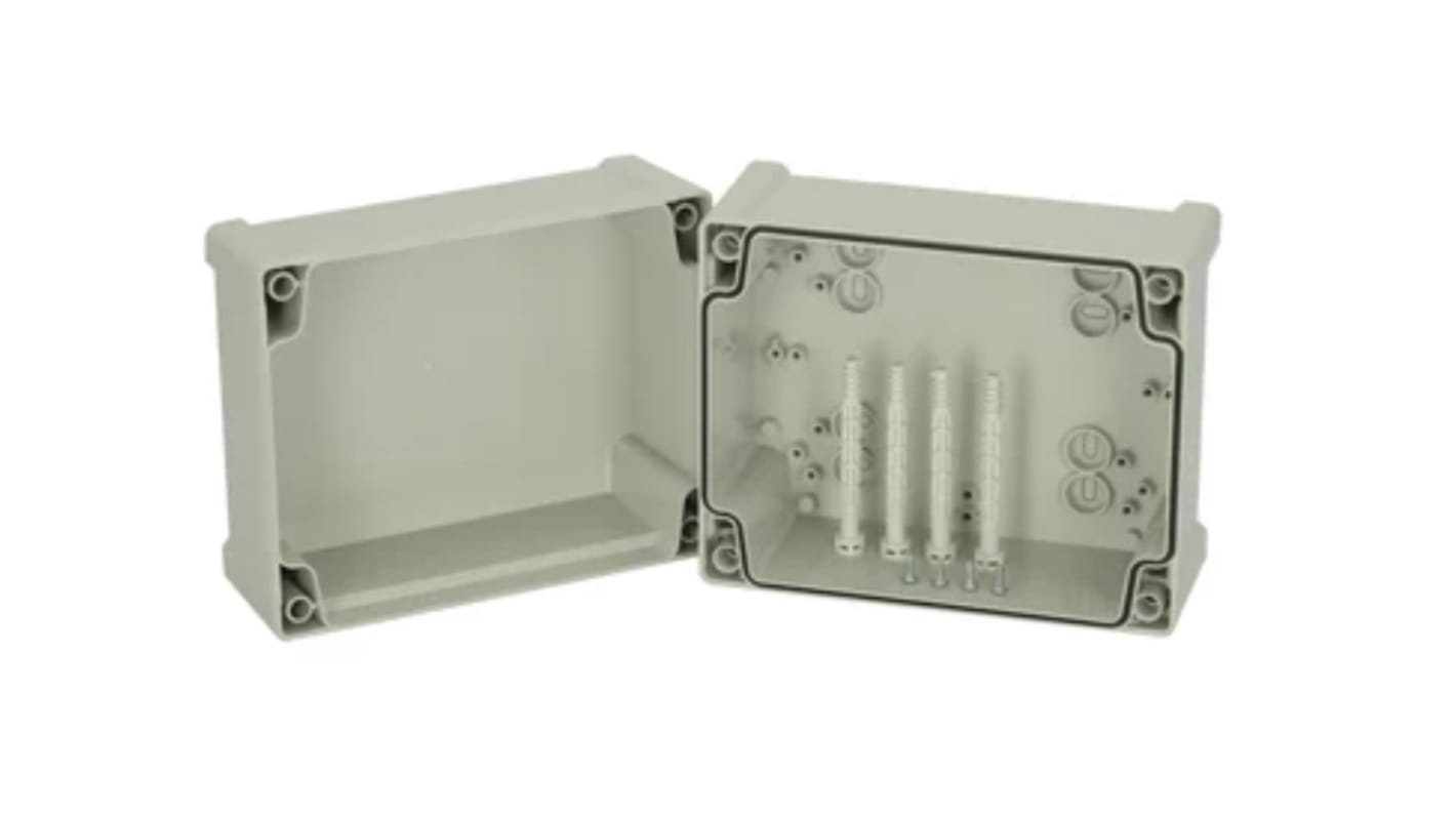 Fibox TA Series Grey ABS Enclosure, IP65, IK07, Grey Lid, 201 x 163 x 142.5mm