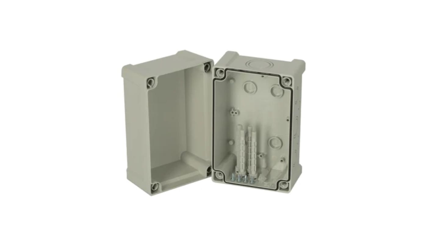 Fibox TAM Series Grey ABS Enclosure, IP65, IK07, Grey Lid, 187 x 122 x 134mm