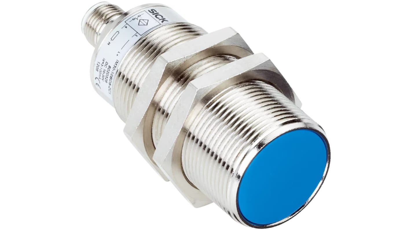 Sick IM30 Series Inductive Barrel-Style Inductive Proximity Sensor, M30 x 1.5, 10 mm Detection, PNP Output, 10 →