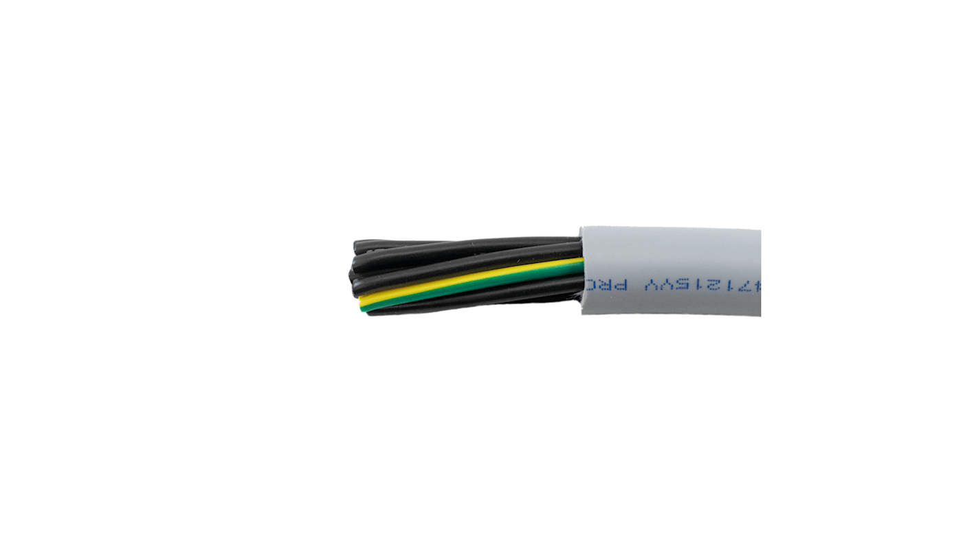 Alpha Wire 470021YY Control Cable, 2 Cores, 1 mm², Unscreened, 300m, Grey PVC Sheath, 17 AWG