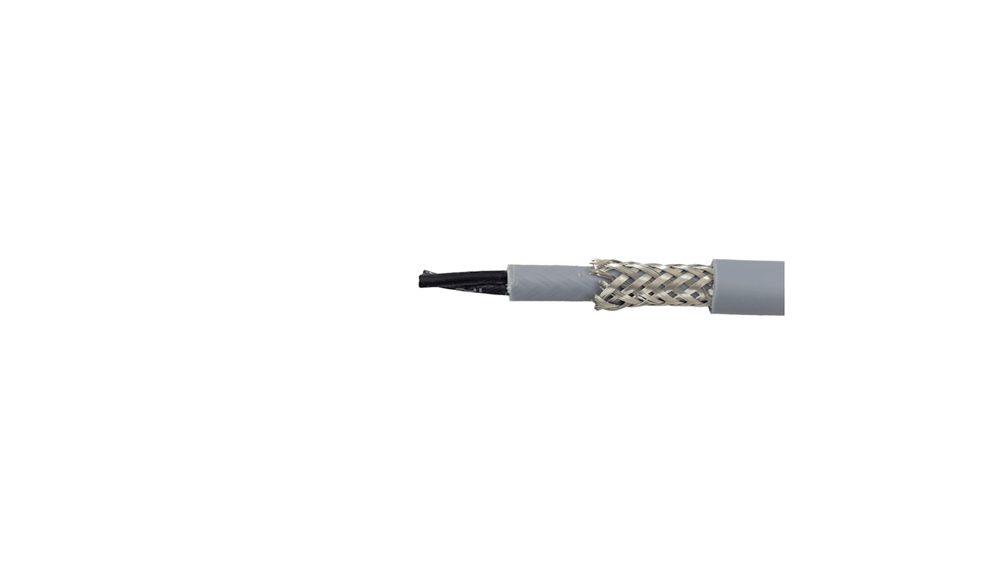 Alpha Wire 470025CY Control Cable, 2 Cores, 0.5 mm², Screened, 300m, Transparent PVC Sheath, 21 AWG