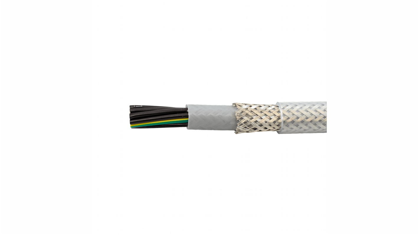 Alpha Wire 470031CY Control Cable, 3 Cores, 1 mm², Screened, 300m, Transparent PVC Sheath, 17 AWG