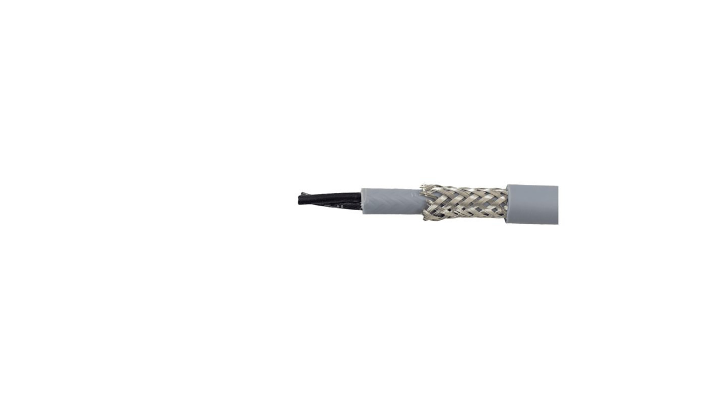 Alpha Wire 470037CY Control Cable, 3 Cores, 0.75 mm², Screened, 300m, Transparent PVC Sheath, 19 AWG