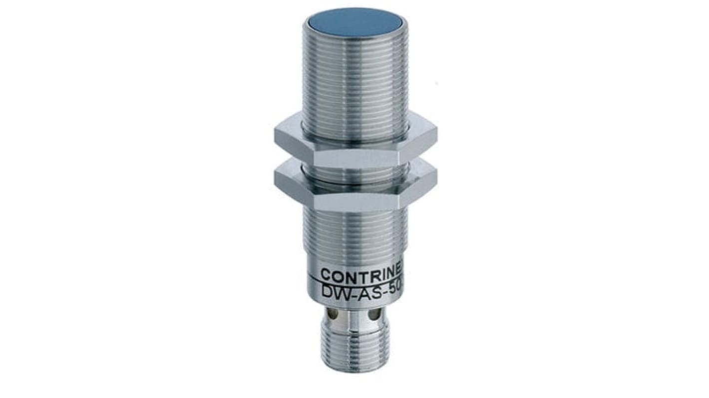 Contrinex from Molex 120253 Series Inductive Barrel-Style Proximity Sensor, M18 x 1, 12 mm Detection, PNP Output, IP67