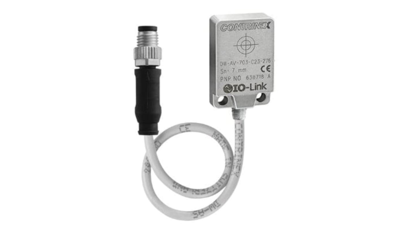 Contrinex from Molex 120253 Series Inductive Rectangular-Style Proximity Sensor, 7 mm Detection, NPN Output, IP68, IP69K