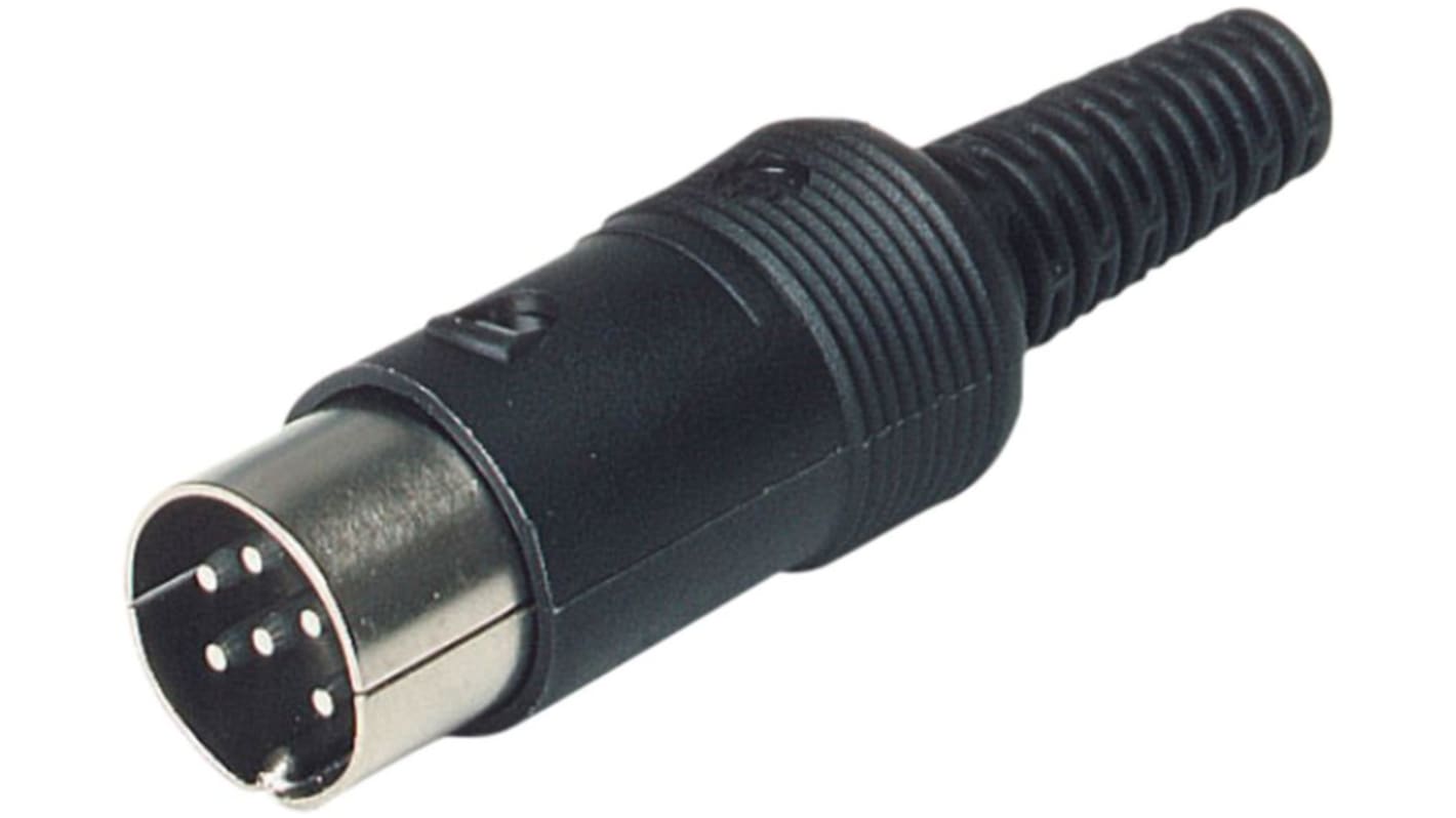 Industrial Circular Connectors, 6 Contacts, Cable Mount, Plug, Male, IP30, MAS 60 BLACK Series