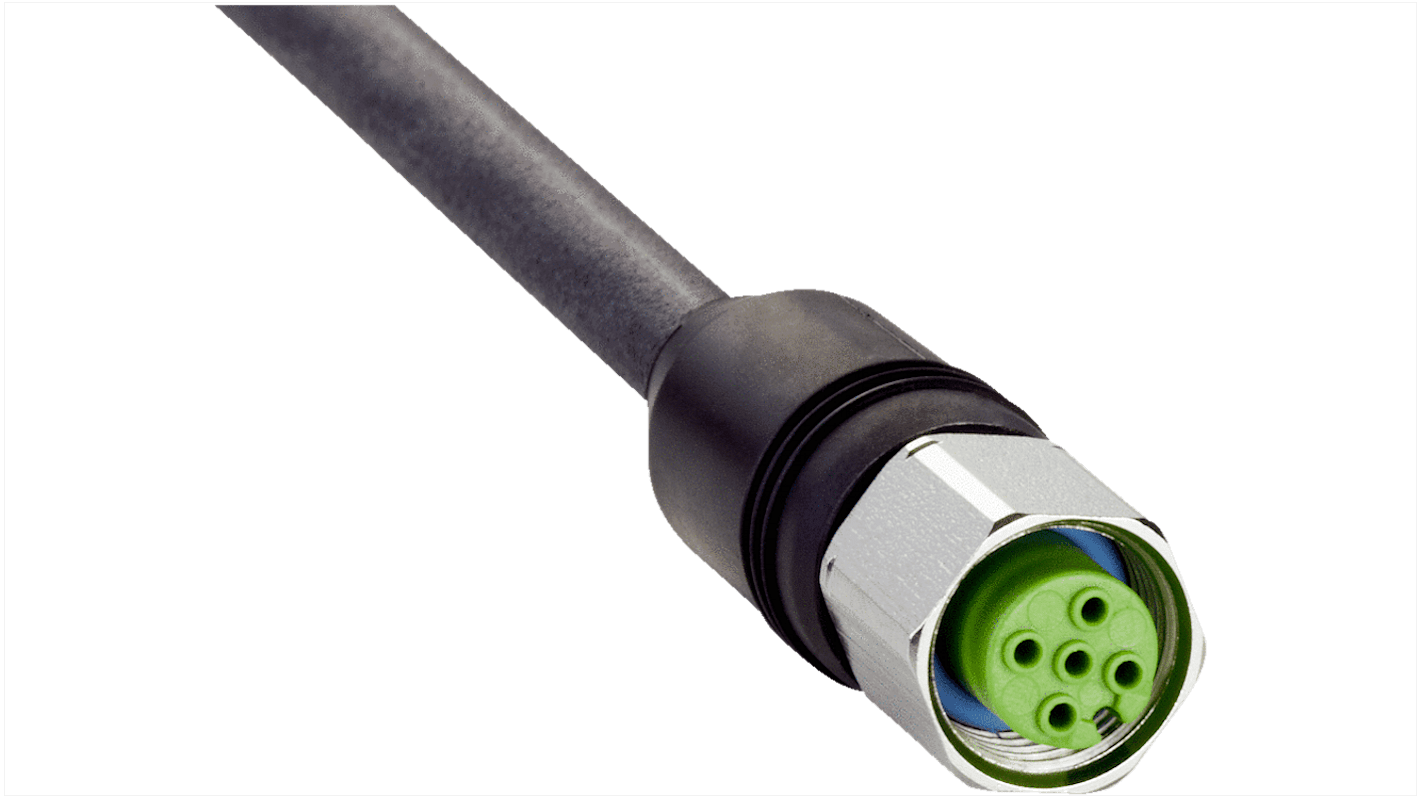 Sick Straight Female 5 way M12 to 5 way Connector & Cable, 20m