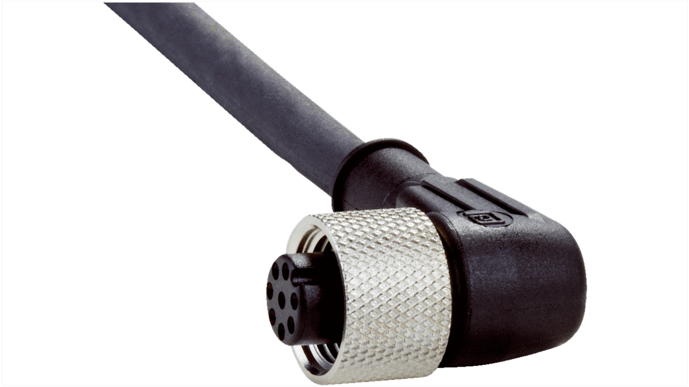 Sick Right Angle Female 8 way M12 to 8 way Connector & Cable, 5m