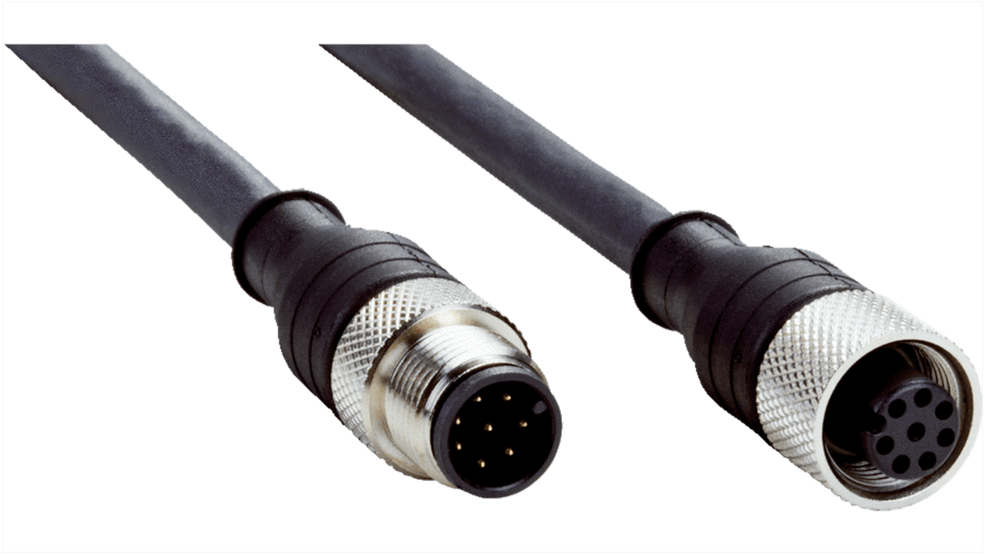 Złącze i kabel ze złączem Złącze M12 liczba rdzeni 7 długość 250mm Rodzaj A Żeńskie Złącze B Złącze M12