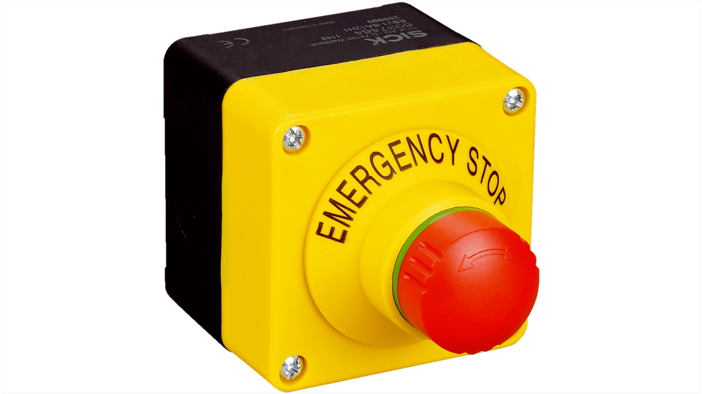 Sick ES21 Series Illuminated Emergency Stop Push Button, Surface Mount, 1NO, 2NC, IP54