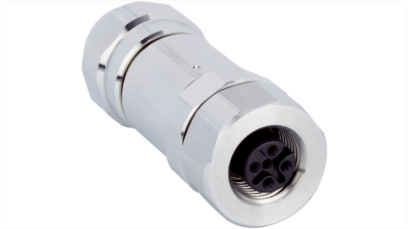 Conector Sick macho serie YF12ES5 hembra, Montaje roscado, IP69K