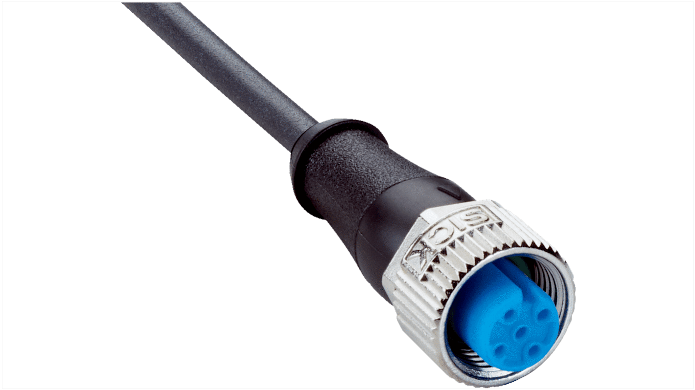 Sick Straight Female 5 way M12 to Connector & Cable, 9m