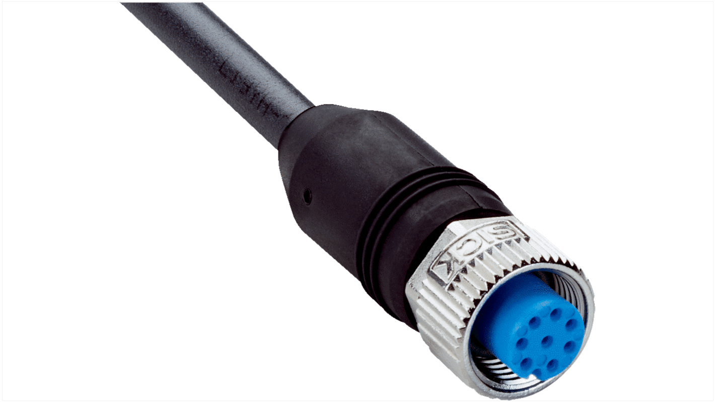 Sick Straight Female 8 way M12 to Connector & Cable, 2.5m