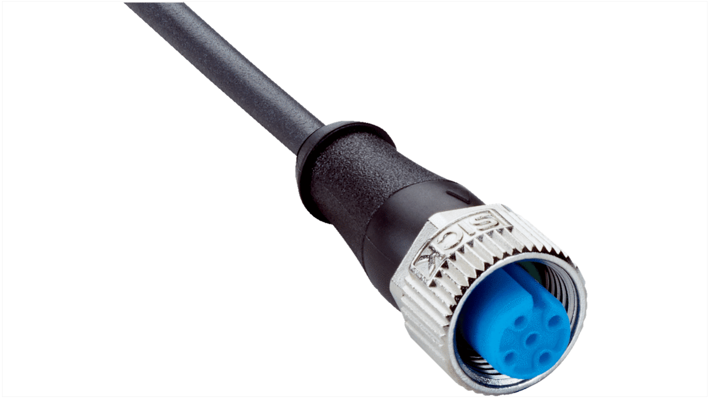 Sick Straight Female 4 way M12 to Connector & Cable, 20m
