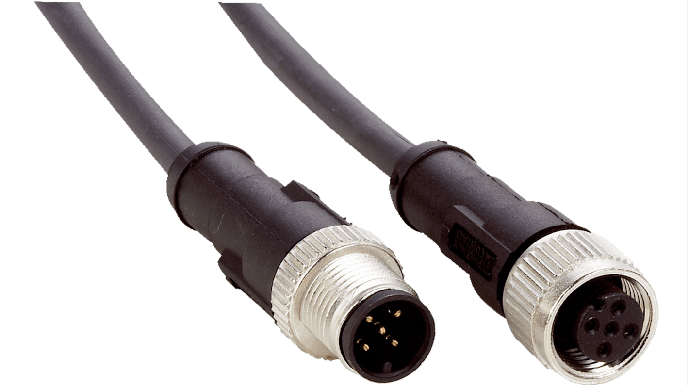 Sick Straight Female 5 way M12 to Straight Male 5 way M12 Connector & Cable, 10m