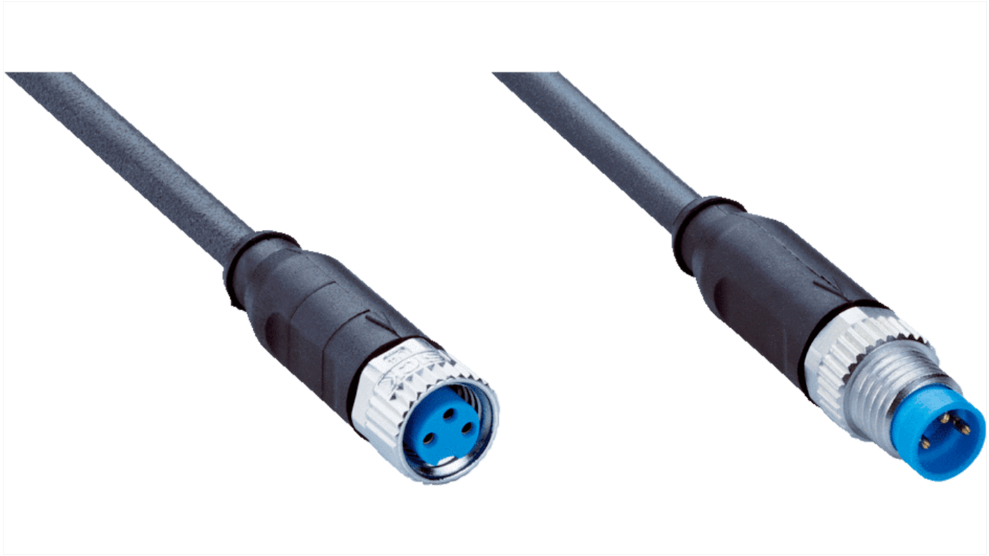 Złącze i kabel Złącze A M8 liczba rdzeni 3 długość 2.5m Rodzaj A Żeńskie Złącze B M8