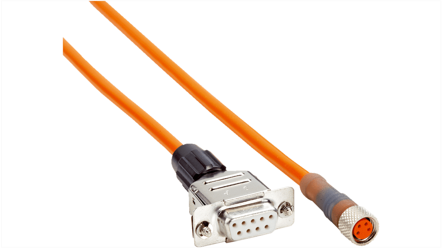 Złącze i kabel Złącze A M8 liczba rdzeni 4 długość 2m Rodzaj A Żeńskie Złącze B 9-stykowe D-sub