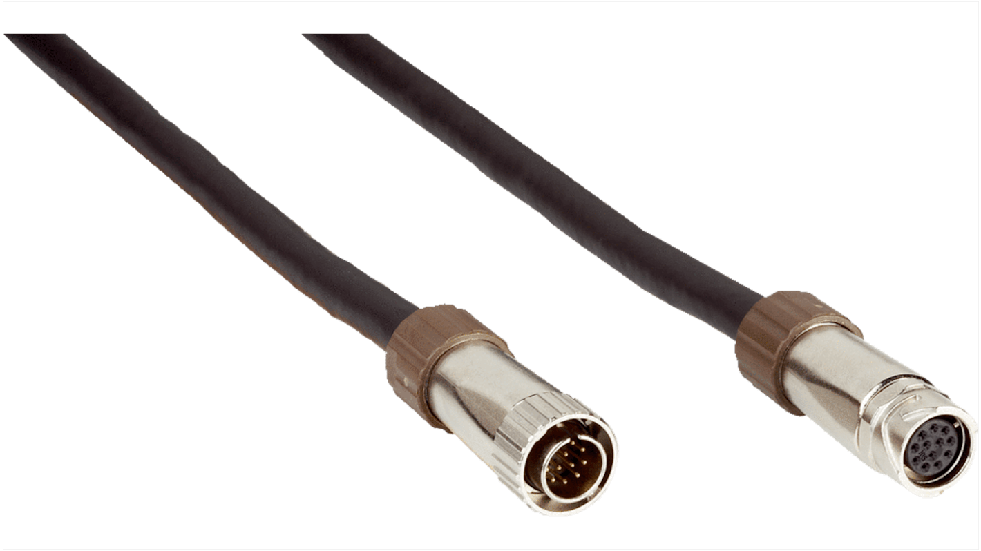 Złącze i kabel ze złączem Złącze M12 liczba rdzeni 12 długość 10m Rodzaj A Żeńskie Złącze B Złącze M12