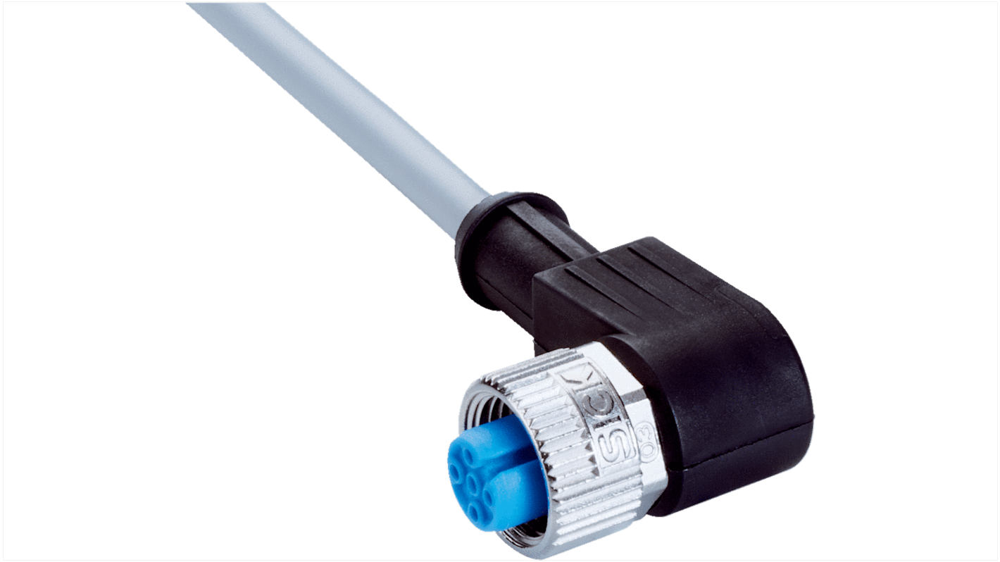 Sick Right Angle Female 4 way M12 to Connector & Cable, 6m