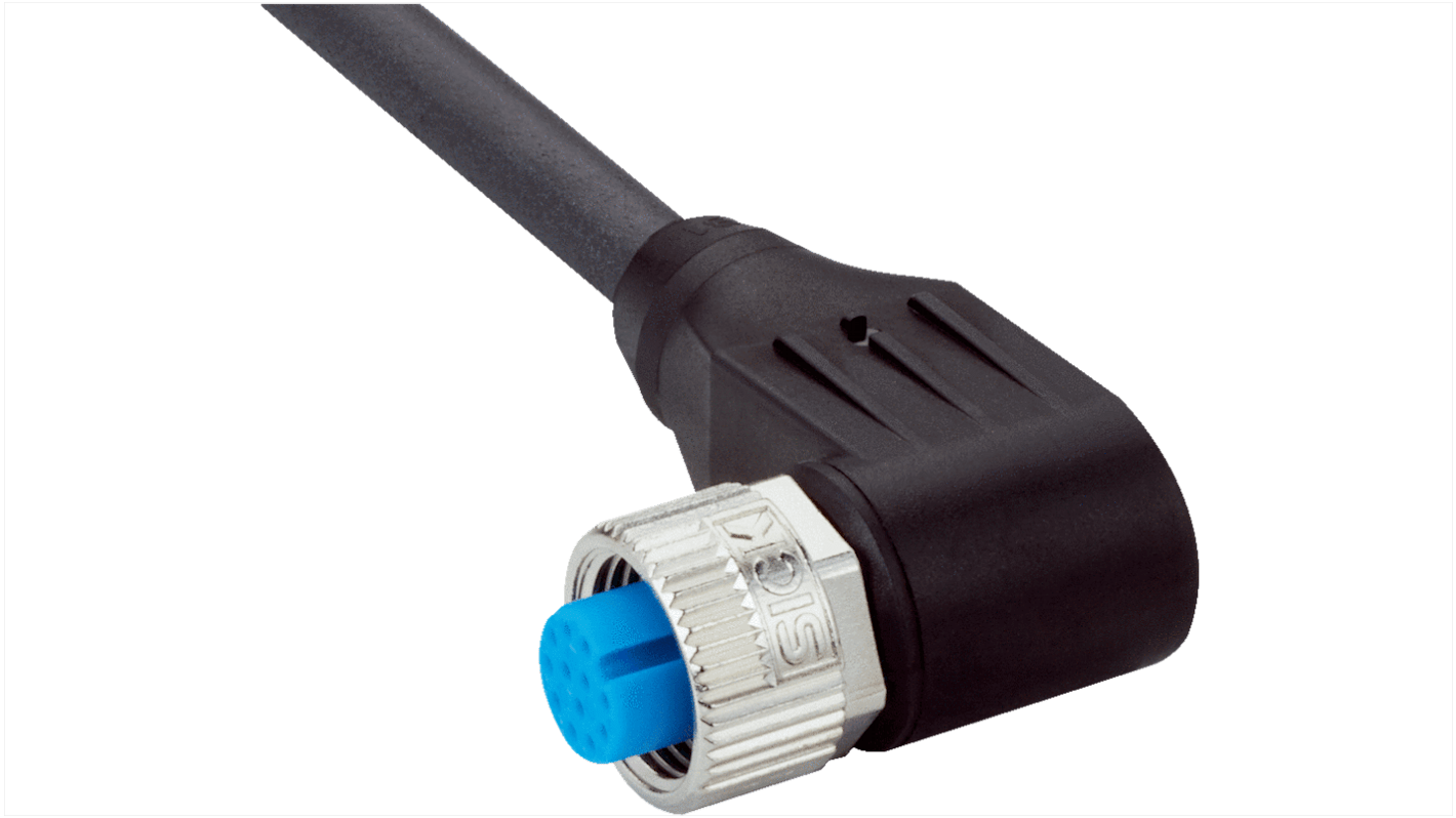 Conector y cable Sick, con. A M12 Hembra, 12 polos, cod.: A, long. 5m, 1,5 kV, 1,5 A, IP65, IP66, IP67