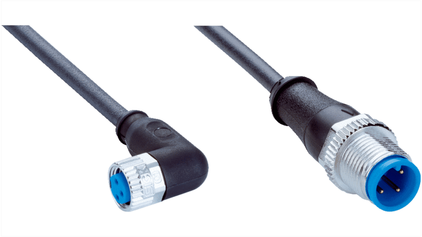 Złącze i kabel Złącze A M8 liczba rdzeni 3 długość 600mm Rodzaj A Żeńskie Złącze B Złącze M12