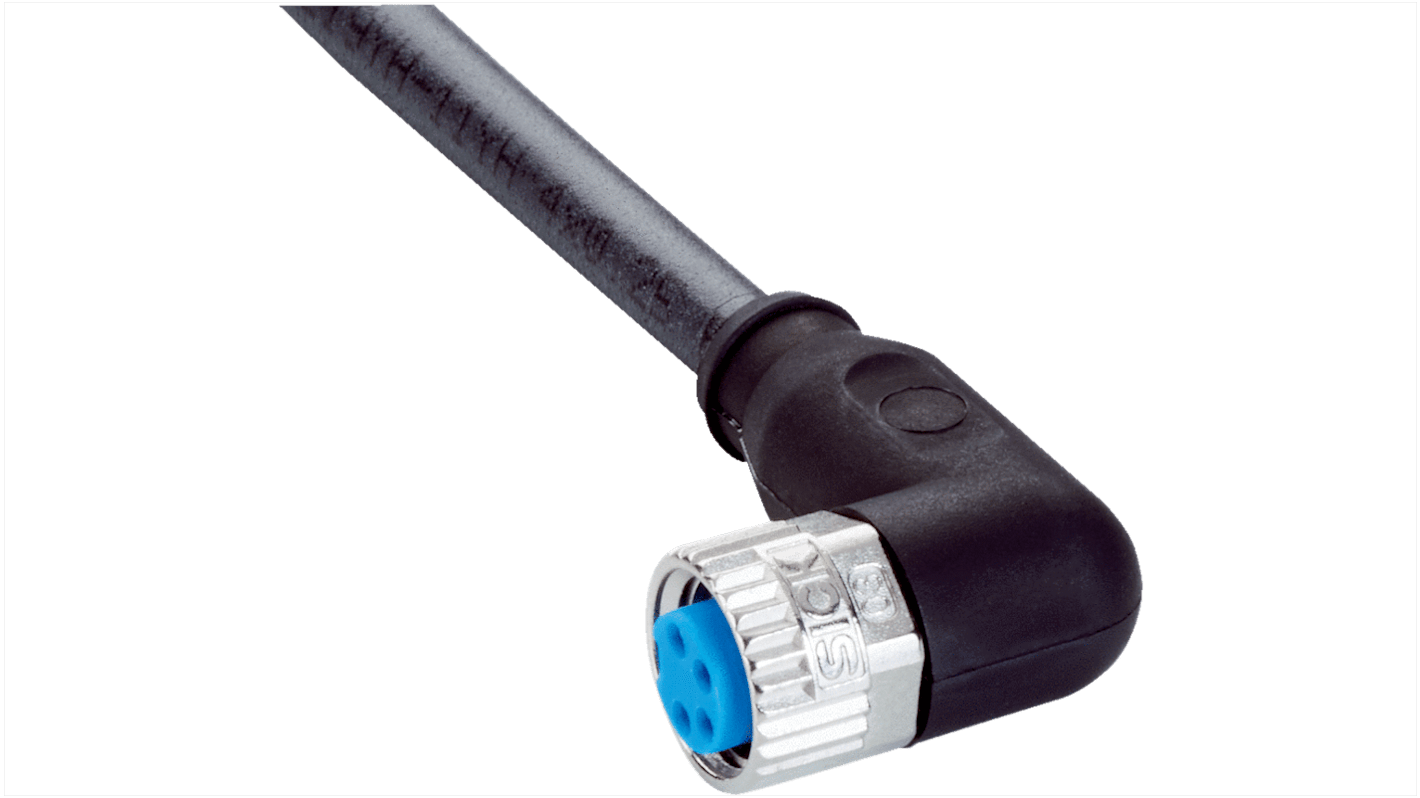 Sick Right Angle Female 4 way M8 to Connector & Cable, 10m