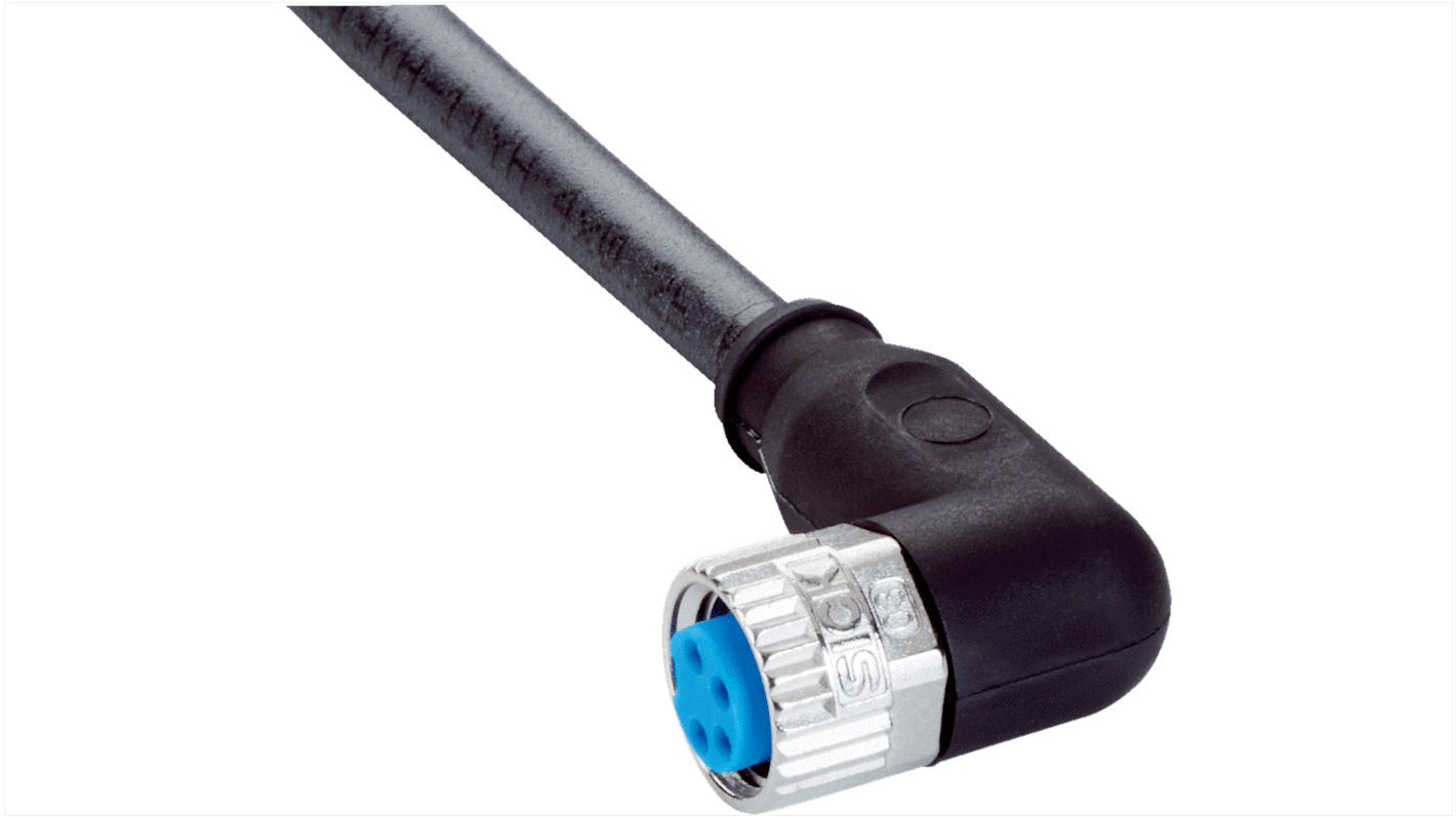 Conector y cable Sick, con. A M8 Hembra, 4 polos, cod.: A, long. 10m, 1,5 kV, 4 A, IP65, IP66K, IP67