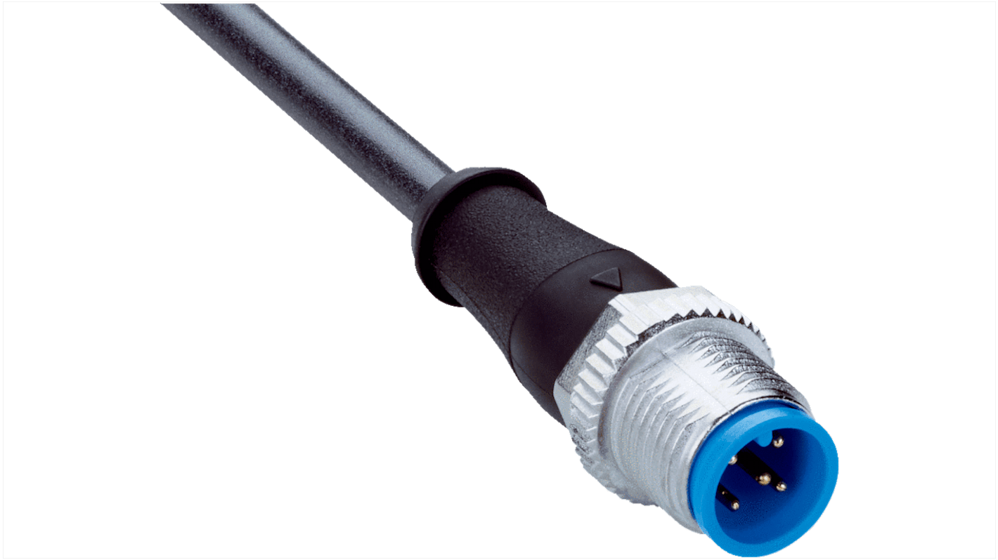 Conector y cable Sick, con. A M12 Macho, 5 polos, cod.: A, long. 1m, 1,5 kV, 4 A, IP65, IP66K, IP67