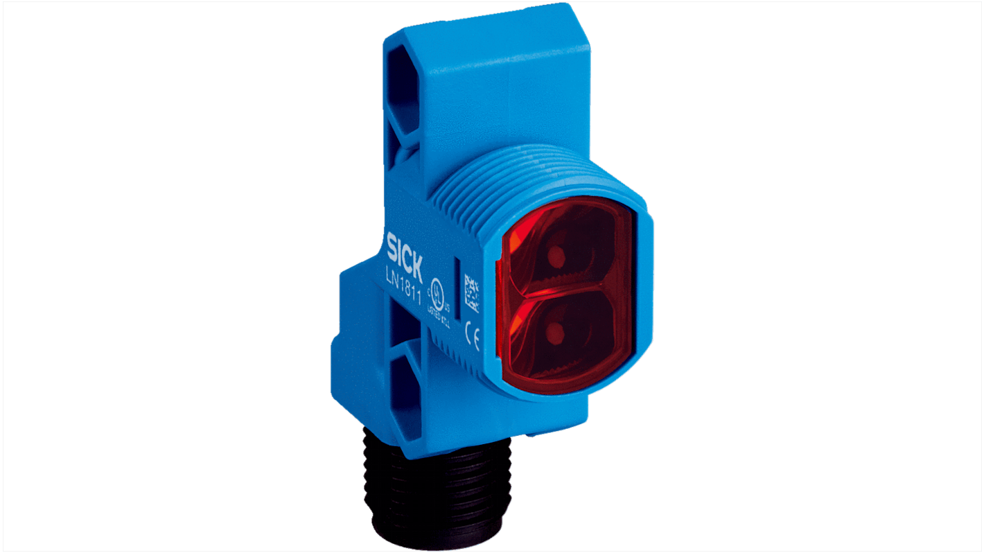 Fotocélula rectangular Sick, Sistema Reflex, alcance 5 m, salida PNP, Conector macho de 4 contactos M12, IP67